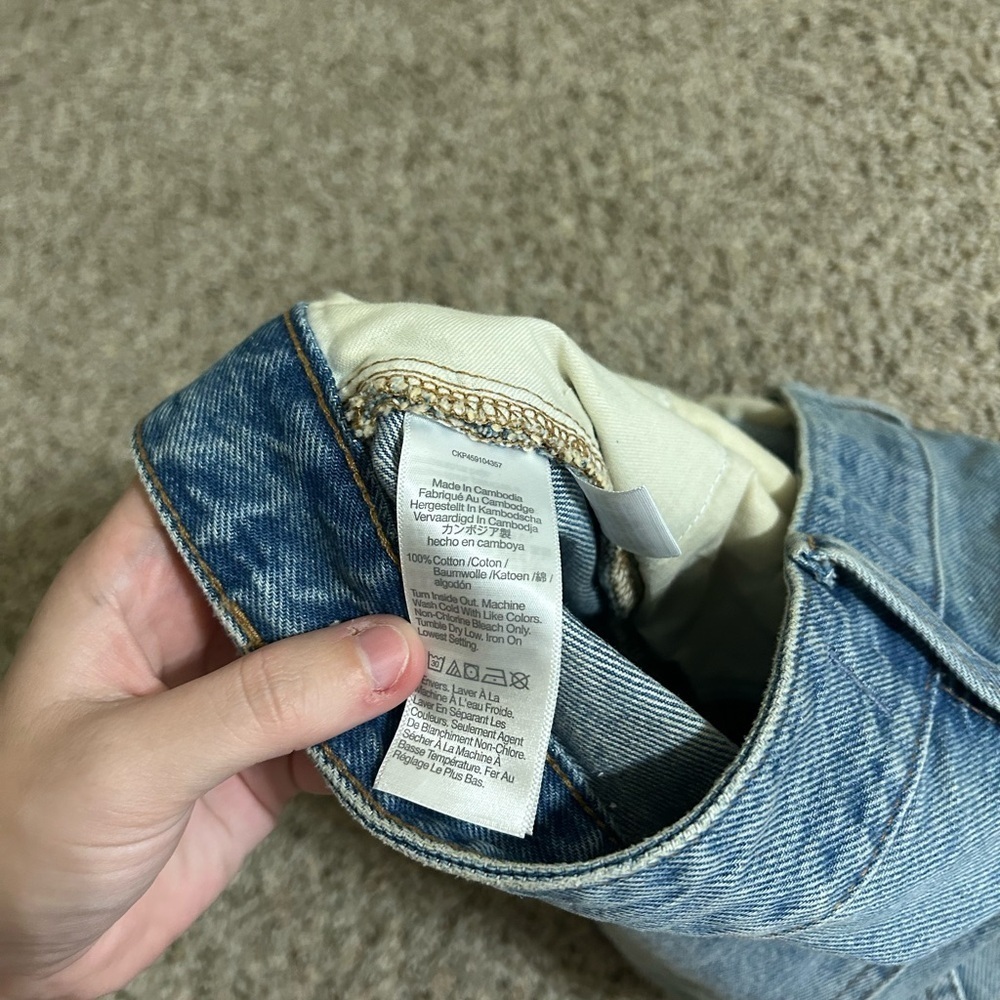Madewell High Rise Relaxed Denim Shorts Cotton Distressed Cut Off Raw Hem Sz 27 - Picture 5 of 10